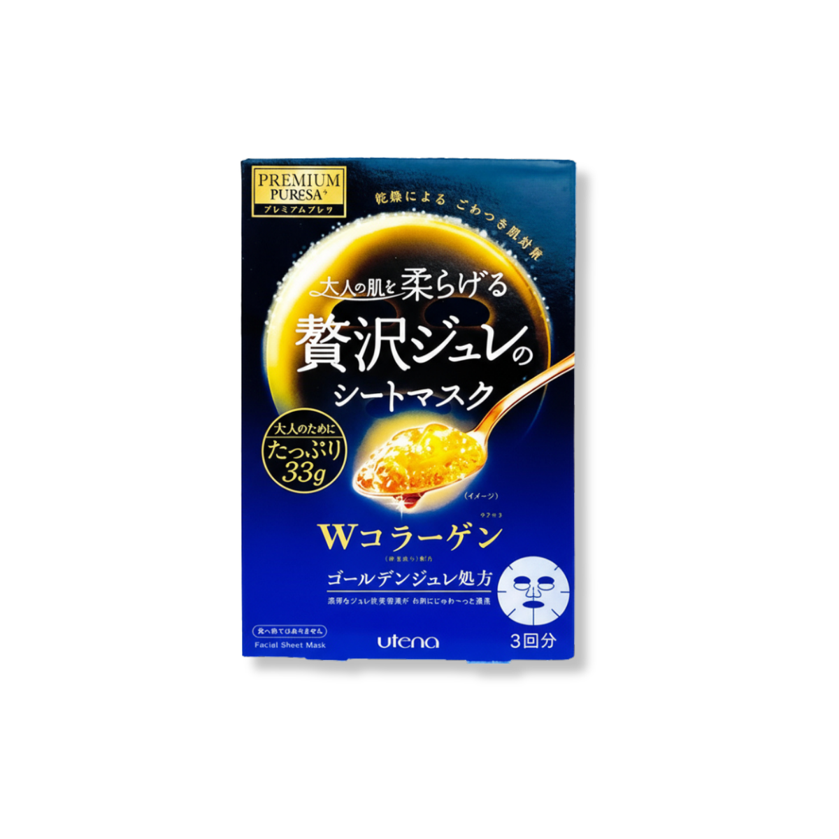 UTENA Premium Puresa Golden Jelly Mask Collagen 3 sheets