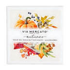 Via Mercato Autunno Soap Gift Set – Italian handmade fall soap collection featuring Pumpkin Spice, Sparkling Cider, Crisp Caramel, and Falling Leaves in a gift box