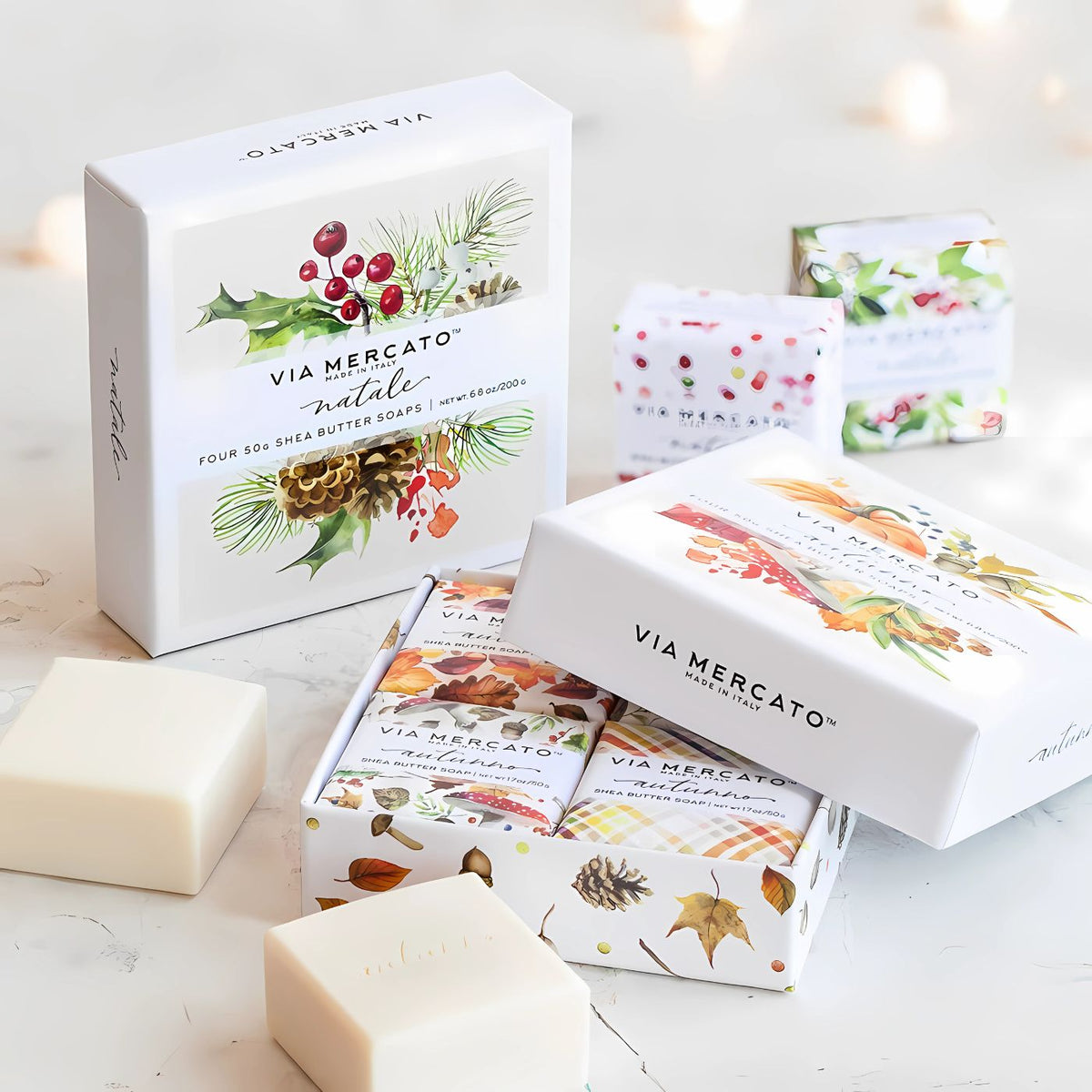 Via Mercato Autunno four fall scented soap bars