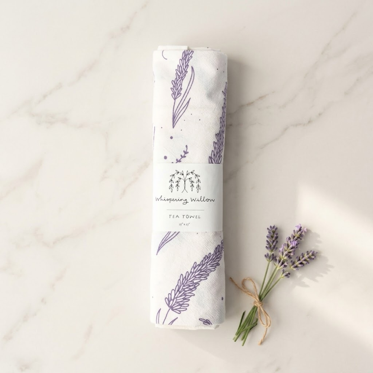 Whispering Willow Lavender Flour Sack Tea Towel