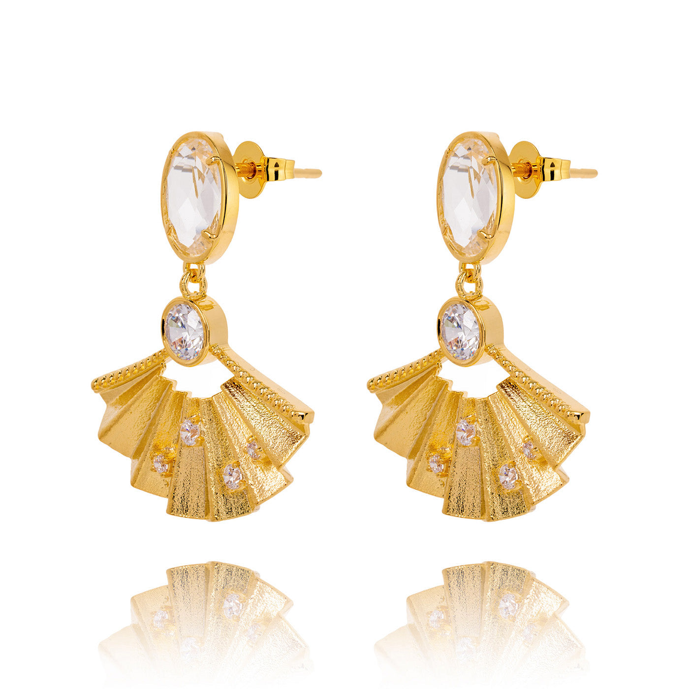 Radiant Fan Earrings Crystal
