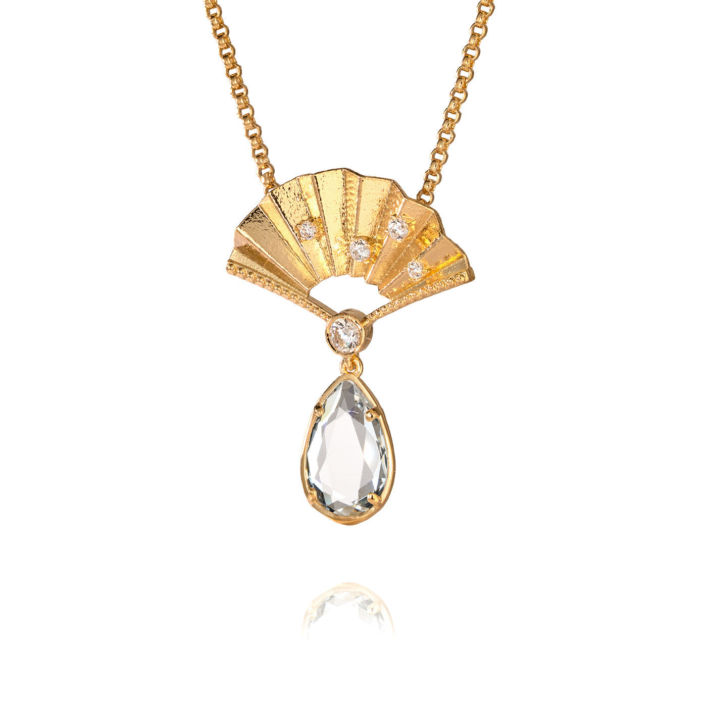 Radiant Fan Necklace Crystal