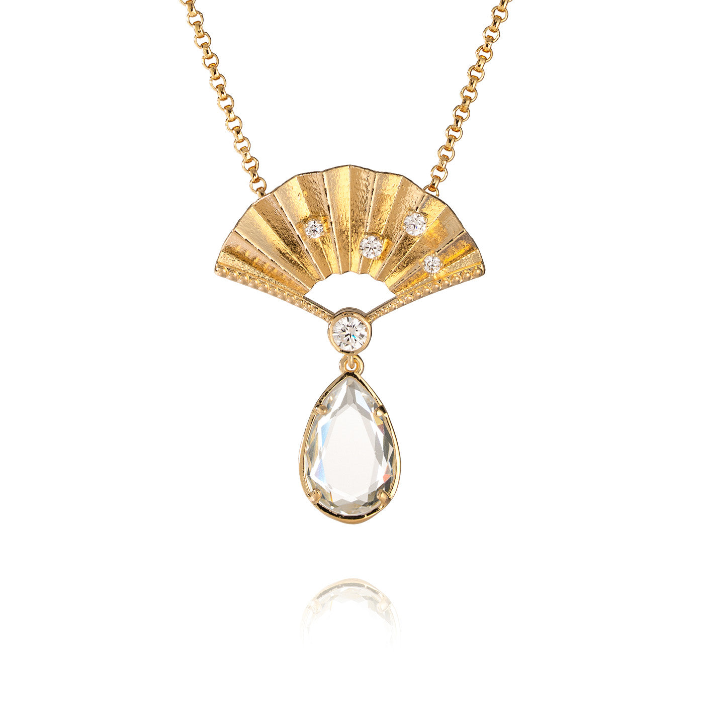Radiant Fan Necklace Crystal
