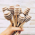 Wooden honey dipper for drizzling honey