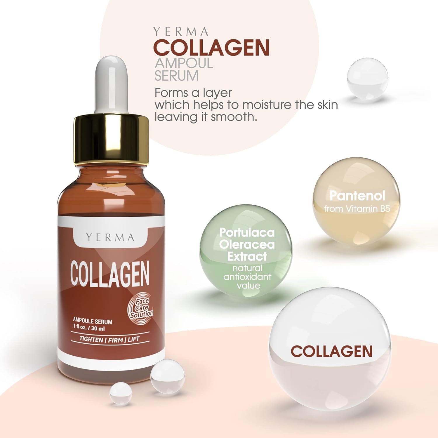 Yerma collagen ampoule serum for firming and hydration