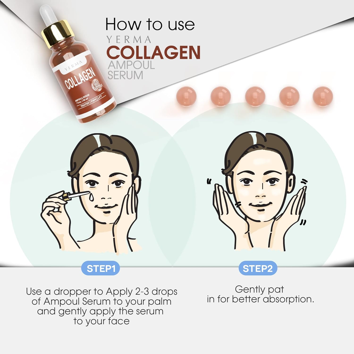 Yerma collagen serum bottle packaging