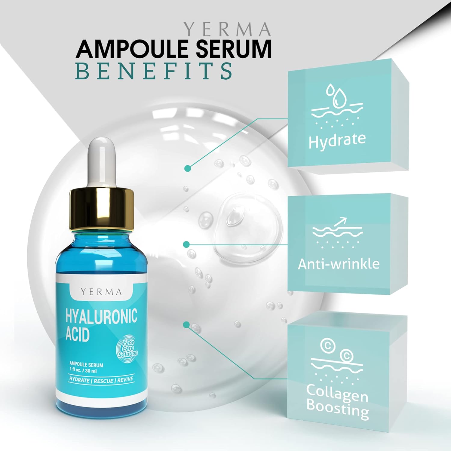 Applying Yerma hydrating serum on face