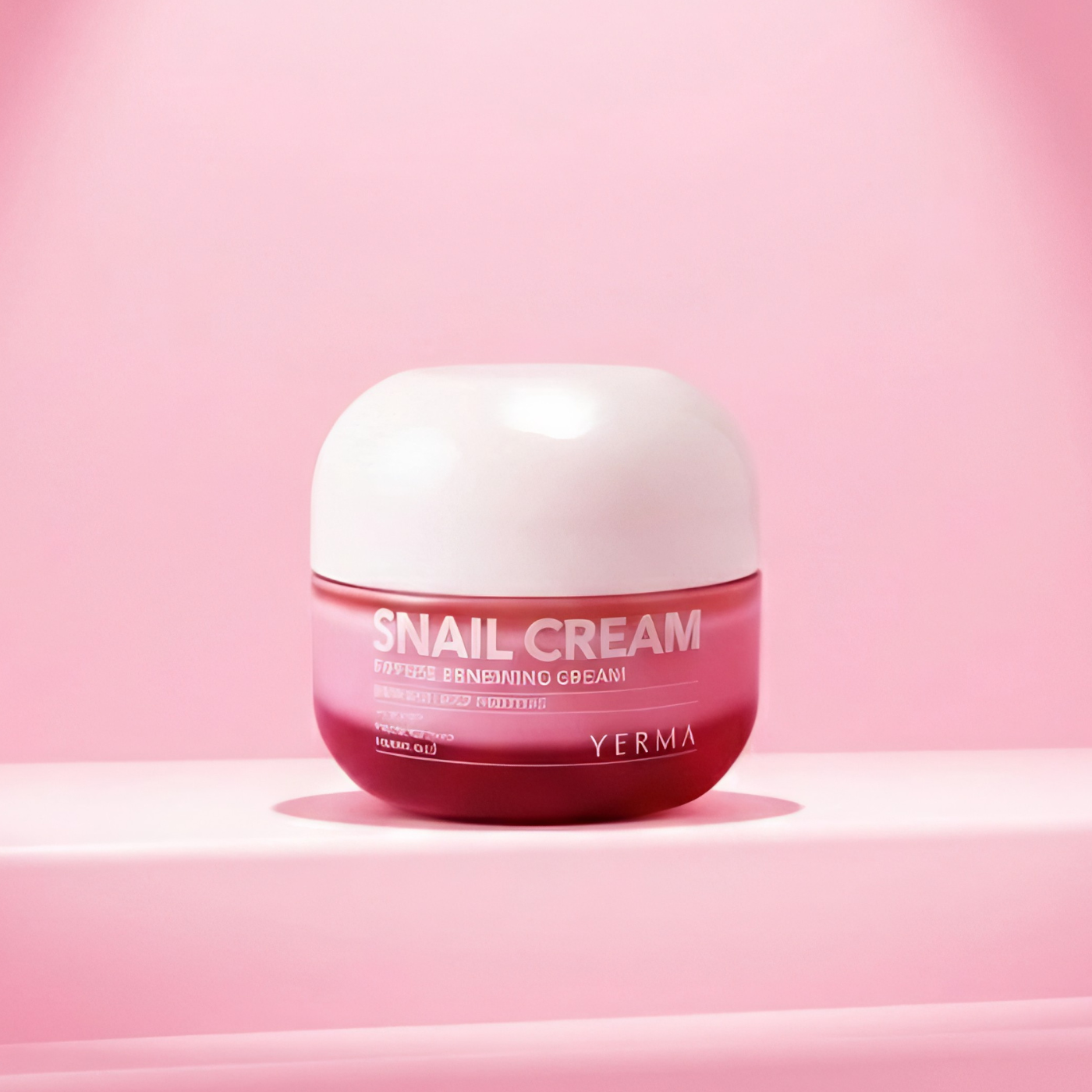 Close-up of snail mucin cream texture hydrating formula