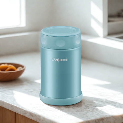 Blue vacuum insulated food container