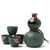 Green Aka Nagashi Ceramic Sake Set of 5