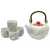 White Japanese Square Calligraphy Tea Set of 5