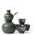 Green Aka Nagashi Ceramic Sake Set of 5