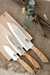 3 Santoku Knives Set with Cutting Board