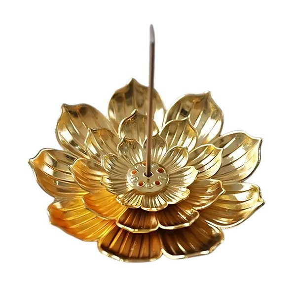 Golden Lotus Incense Holder